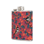 Flasques Poulet sur les branches de bleuets sur l'orange (Gauche)