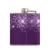 Flasques Poussière de paillettes violettes monogramme nom s (Dos)