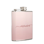 Flasques Poussière de rose gênée ombrée élégante Signature (Droite)