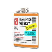 Flasques Prescription drôle Whiskey Étiquette d'avertisseme (Gauche)