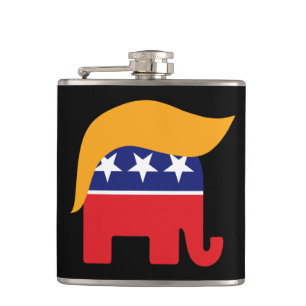 Flasques Président Donald Trump Éléphant du GOP Cheveux