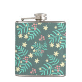 Flasques Pretty Botanical Leaves and Berries Blue Pattern (Devant)