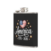 Flasques Pretty Flag Heart 1776-2026 July 4th 250th (Gauche)
