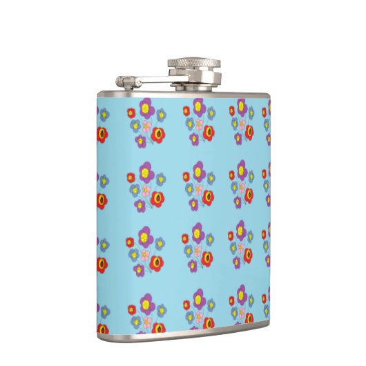 Flasques Pretty Ladybug and Flowers Light Blue Pattern (Droite)