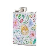 Flasques Pretty Light Watercolor Flowers and Buds Pattern (Gauche)