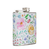 Flasques Pretty Light Watercolor Flowers and Buds Pattern (Droite)