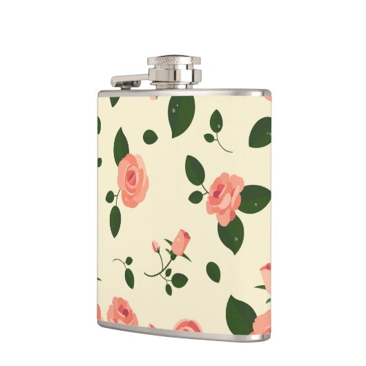 Flasques Pretty Pink Roses Pastel Pink Pattern (Gauche)