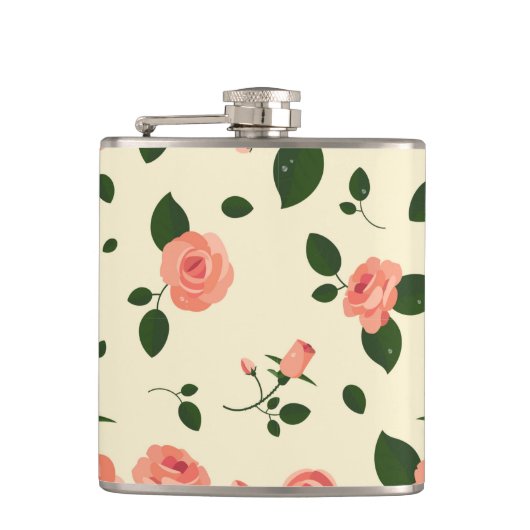 Flasques Pretty Pink Roses Pastel Pink Pattern (Devant)