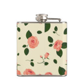 Flasques Pretty Pink Roses Pastel Pink Pattern (Dos)