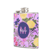 Flasques Pretty Purple Vintage Flower Pattern Personalised (Gauche)