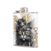 Flasques Professeur Sprocket-Paws Le Chat Steampunk Funky (Gauche)