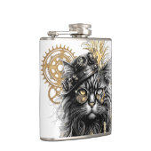 Flasques Professeur Sprocket-Paws Le Chat Steampunk Funky (Droite)