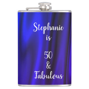 Flasques Profond Neon Bleu Silky Satin brillant 50 & Fabule