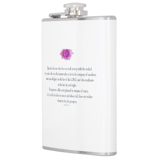 Flasques PSALM 1:1-3 avec Fleur violette (Gauche)