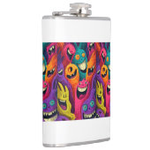 Flasques Psychedelic Cartoon Creature Vinyl Wrapped Flask (Droite)
