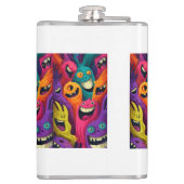 Flasques Psychedelic Cartoon Creature Vinyl Wrapped Flask (Dos)