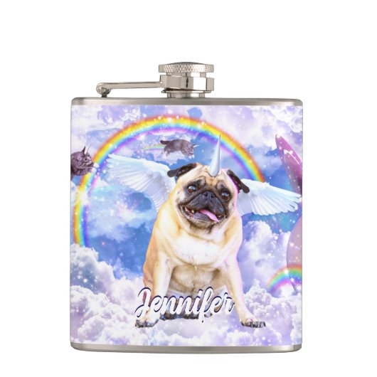 Flasques Pug unicorn (Devant)