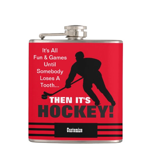 Flasques Puis c'est Hockey Vinyl Wrapper Flask (Devant)