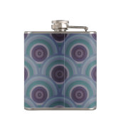 Flasques Purple and Green Retro Circles Pattern Monogram (Dos)