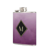 Flasques Purple Brossé Élégant Avec Monogramme Or Simple (Gauche)