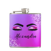 Flasques Purple Pink Monogram Glitter Eyelashes (Devant)