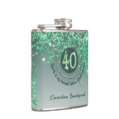 Flasques Quarante & Vert Pailleté & Citation pour Boire (Droite)