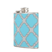 Flasques Quatrefoil bleu et gris (Gauche)