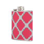 Flasques Quatrefoil rouge et gris (Gauche)