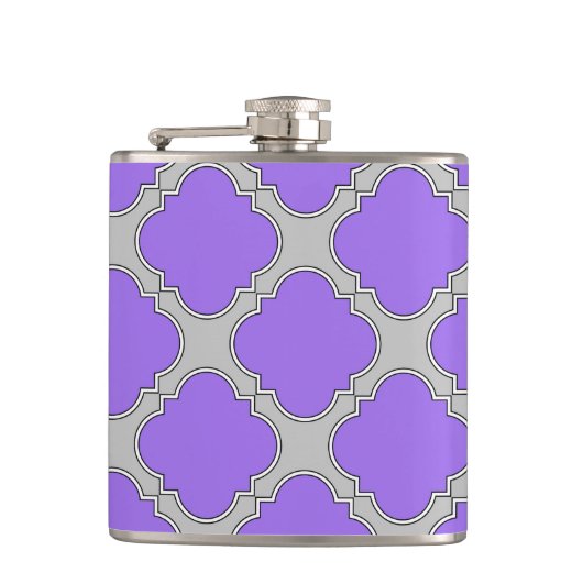 Flasques Quatrefoil violet et gris (Devant)