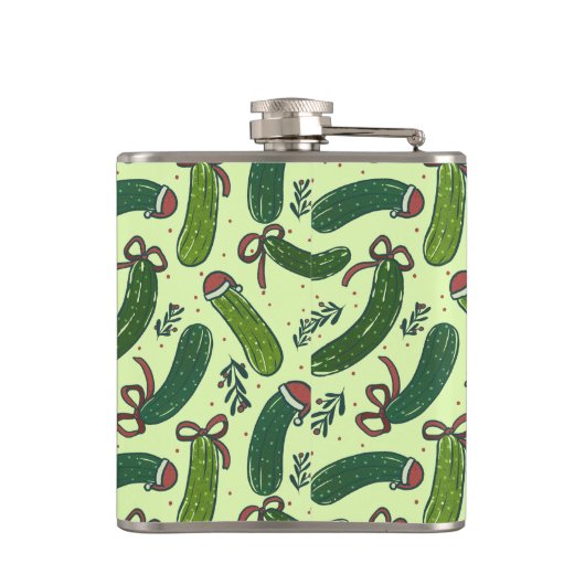Flasques Quirky Festive Pickles de Noël Motif (Dos)