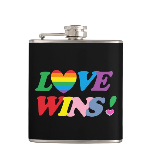 Flasques Rainbow Love Wins Heart Flask LGBT (Devant)