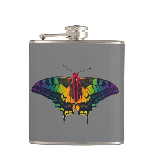 Flasques Rainbow Pride Flag Swallowtail Butterfly (Devant)