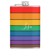 Flasques Rainbow Stride Pride drapeau LGBTQ Monogramme - No (Devant)