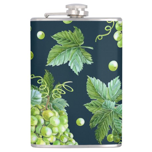 Flasques Raisin vert : Aquarelle Motif foncé (Devant)