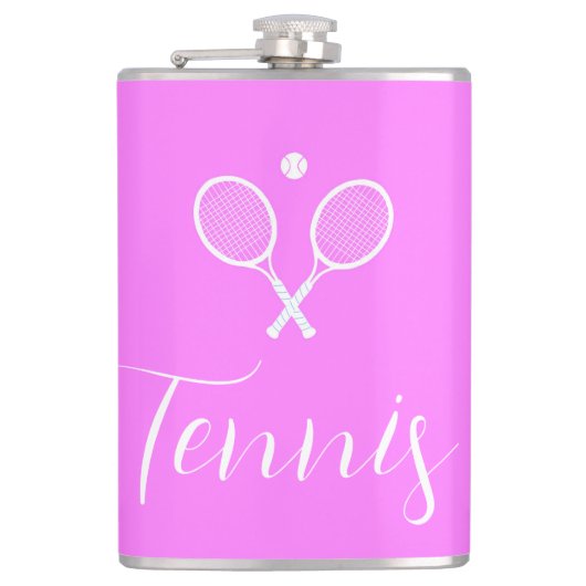 Flasques Raquettes de tennis et balle rose foncé (Devant)
