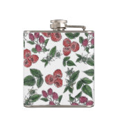 Flasques Raspberry Fruit Leaves Illustration Pattern (Dos)
