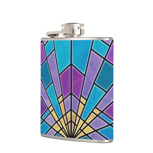 Flasques Rayon en verre de teint bleu et violet (Gauche)