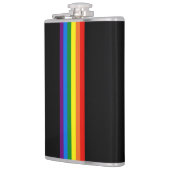 Flasques Rayures d'arc-en-ciel sur l'appui noir du gay (Gauche)