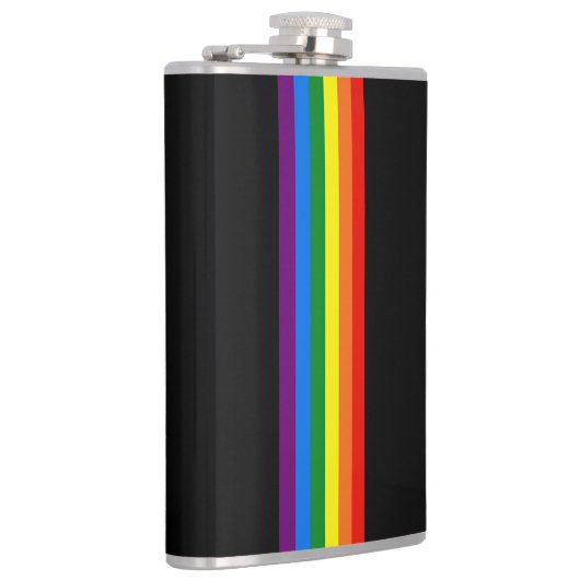Flasques Rayures d'arc-en-ciel sur l'appui noir du gay (Droite)