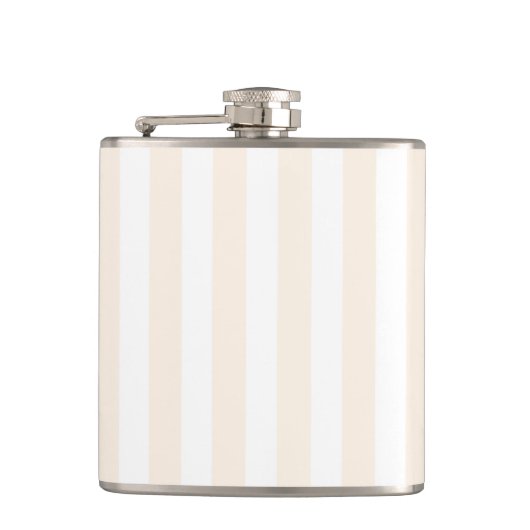 Flasques Rayures de bonbon beige et blanc (Devant)