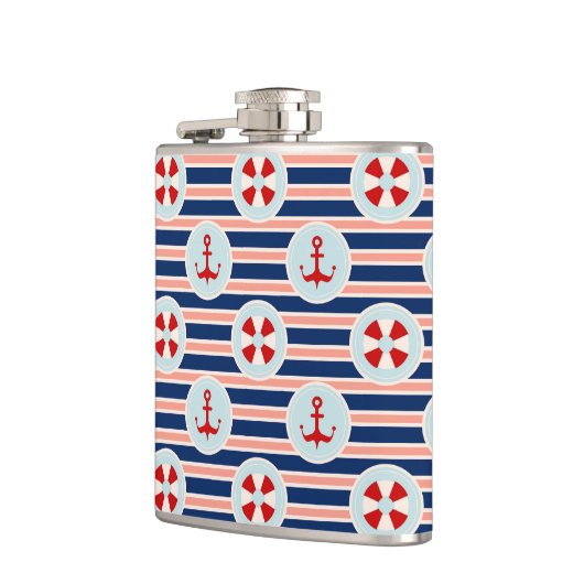 Flasques Rayures et motif de points nautiques (Gauche)