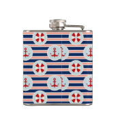 Flasques Rayures et motif de points nautiques (Dos)