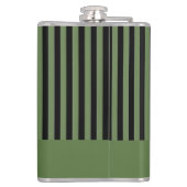 Flasques Rayures vert foncé et noir élégantes Monogramme (Dos)