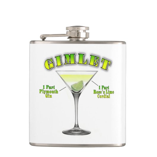 Flasques Recette de cocktail Gimlet Martini Art (Devant)