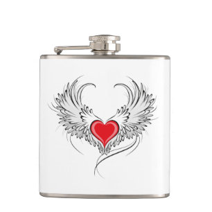 Flasques Red Angel Coeur avec ailes