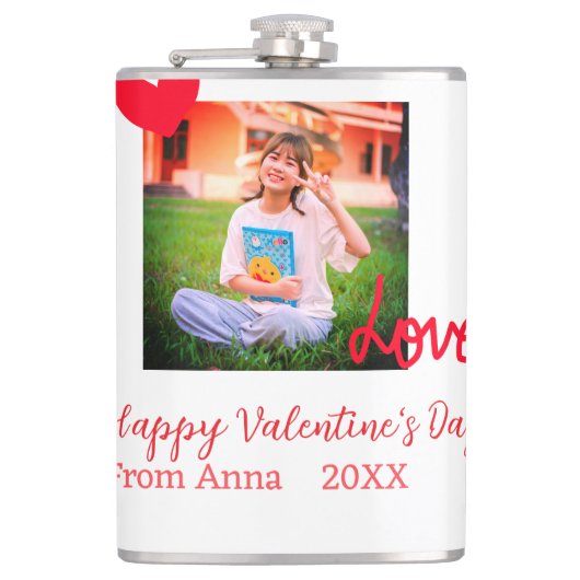 Flasques Red heart love heureuse Sainte-Valentin ajouter ph (Devant)