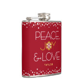 Flasques Red Peace Joy Amour Noël Bold Modern Snowflake (Droite)