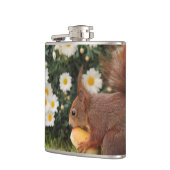 Flasques Red Squirrel and Daisies Cute Photo (Gauche)