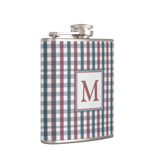 Flasques Red, White and Blue Plaid Monogram (Droite)