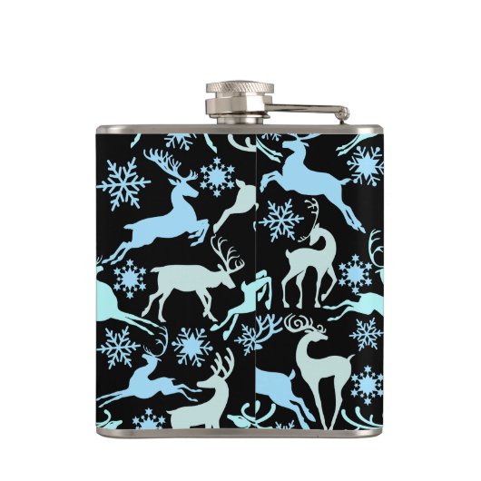 Flasques Reindeers de Noël Motif, teintes cool claires 01 (Dos)